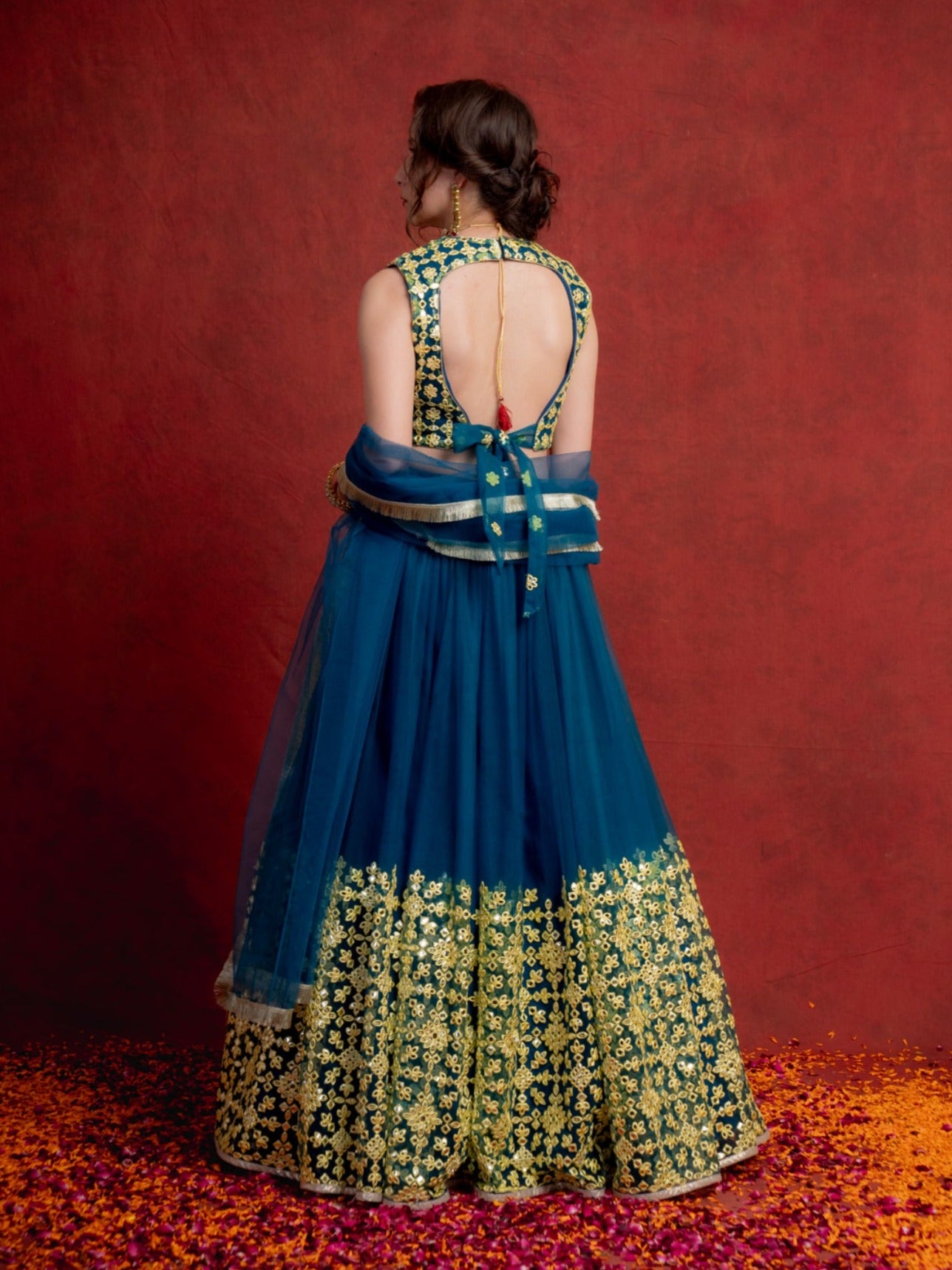 Cobalt Blue Moroccon Mosaic Lehenga