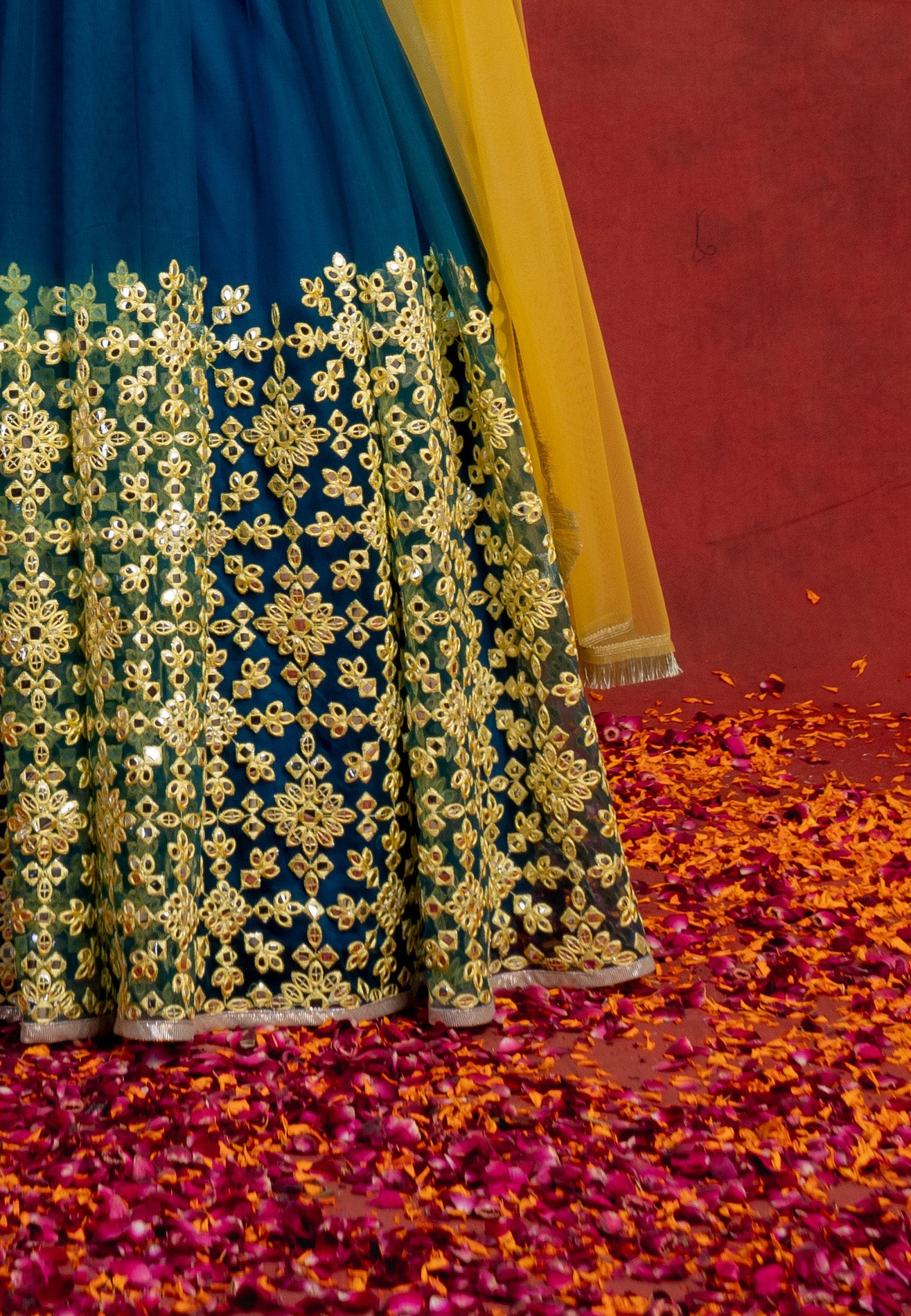 Cobalt Blue Moroccon Mosaic Lehenga