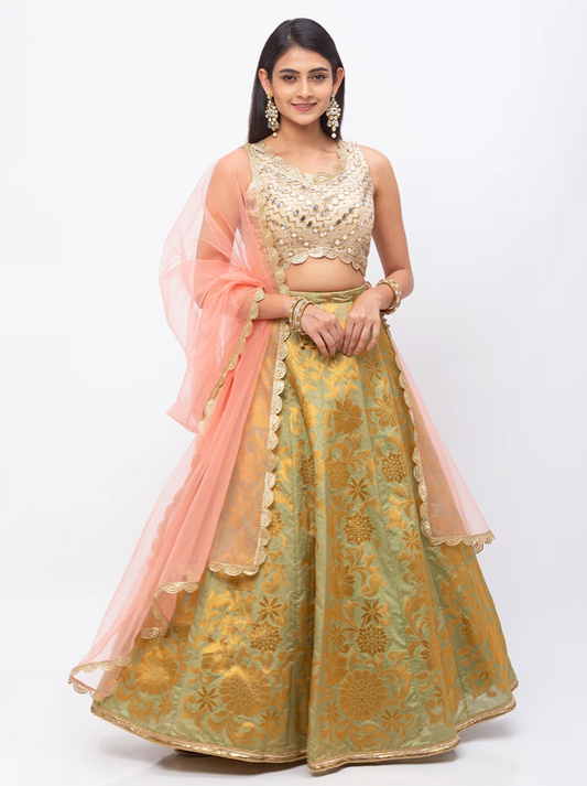 Jade Banarasi Lehenga